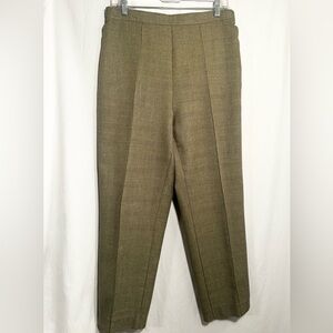 WOMENS SIZE 12 BEND OVER PLAID PARTIAL ELASTIC WAIST PULL ON DRESS PANTS